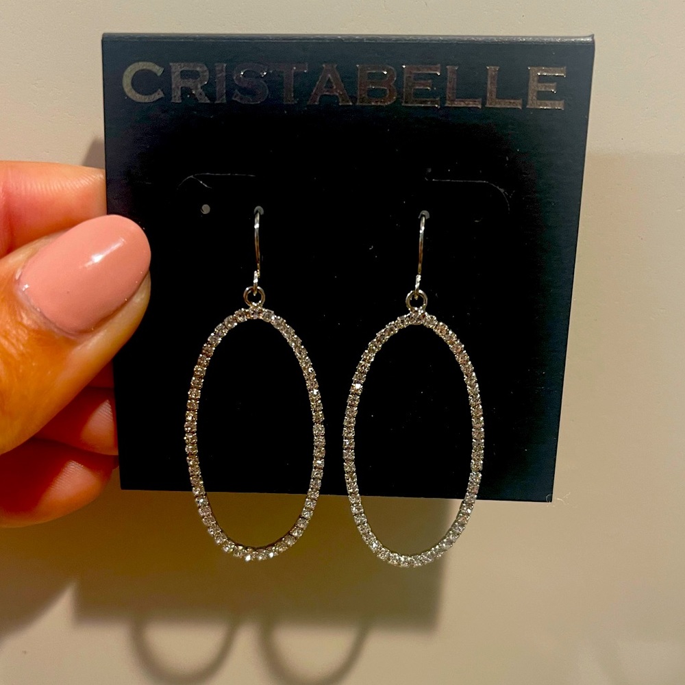 Cubic zirconia hoop earrings